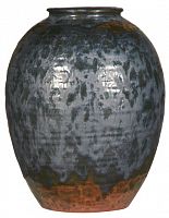 ваза керамическая объемная 32 см antiqued черная с рисунком в Мурманске