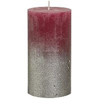 свеча большая бордовая с серебром rustic, 130х68 мм в Мурманске