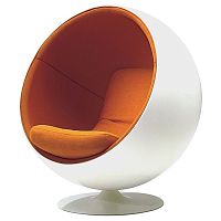 кресло eero ball chair бело-оранжевое в Мурманске