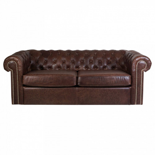диван chesterfield прямой темно-коричневый в Мурманске