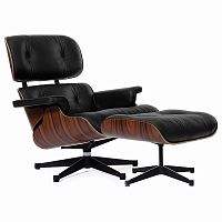 кресло eames style lounge chair & ottoman черное в Мурманске