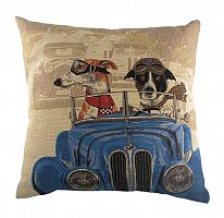 подушка с забавными собаками на синем автомобиле doggie drivers blue в Мурманске