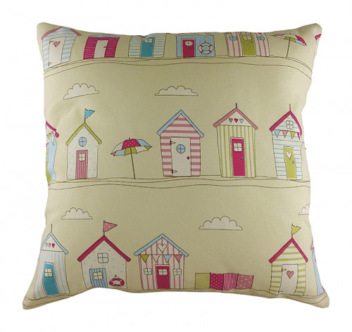 подушка с принтом beach huts pink в Мурманске