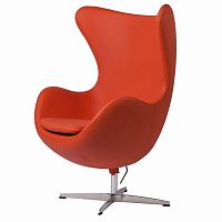 кресло egg chair кожа оранжевое в Мурманске
