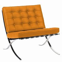 кресло barcelona chair экокожа оранжевое в Мурманске