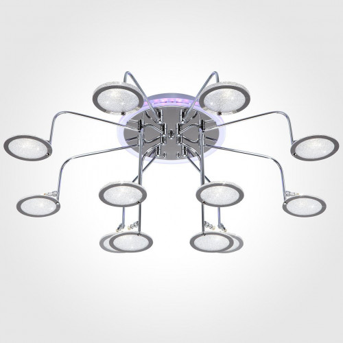 потолочная люстра eurosvet spider 80109/12 хром/синий+фиолетовый в Мурманске