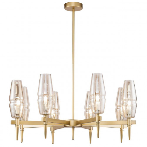 подвесная люстра maytoni lita h002pl-08g янтарная в Мурманске