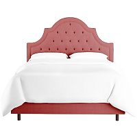 кровать двуспальная 180х200 розовая с каретной стяжкой harvey tufted rose velvet в Мурманске