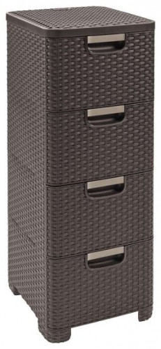 комод c 4 отделениями rattan style тёмно-коричневый в Мурманске