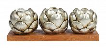 подсвечник сеербряный на 3 свечи на подставке шишки fir cone, 28 см в Мурманске