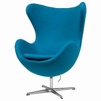 кресло egg chair кашемир голубое в Мурманске