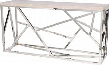 консоль geometric 180x50x90 хром, светло-коричневая столешица в Мурманске
