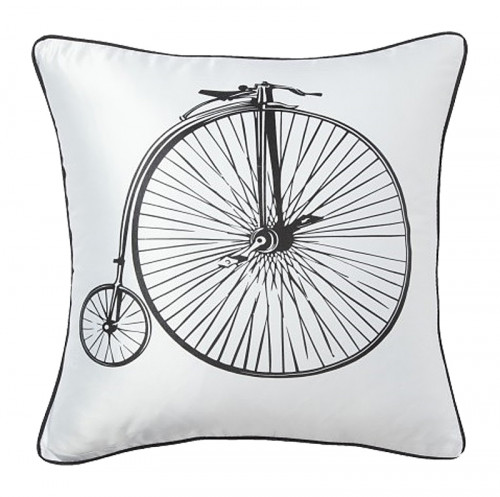 подушка с ретро-велосипедом retro bicycle white в Мурманске