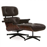 кресло eames style lounge chair палисандр коричневое в Мурманске