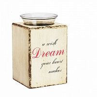 подсвечник деревянный бежевый со стеклом мечта твоего сердца provence cream, 15 см в Мурманске