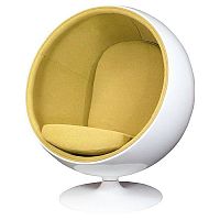 кресло eero ball chair бело-горчичное в Мурманске