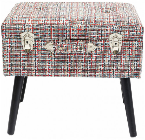 kare design пуф suitcase, коллекция "чемодан" 50*45*35, полиэстер, лен, полиуретан, сосна, красный в Мурманске