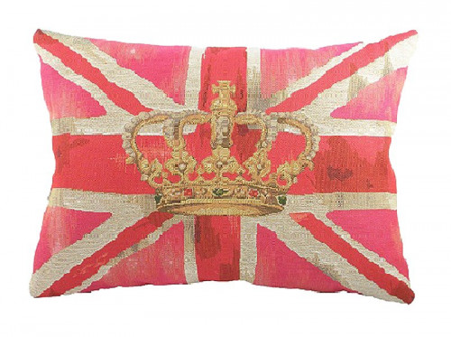 большая подушка с британским флагом crown pink в Мурманске