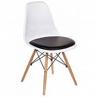 стул деревянный pc-011 белый / черный (eames style) в Мурманске