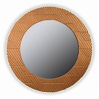 зеркало золотое круглое диаметр 75 см с рельефом полосы fashion bronze в Мурманске