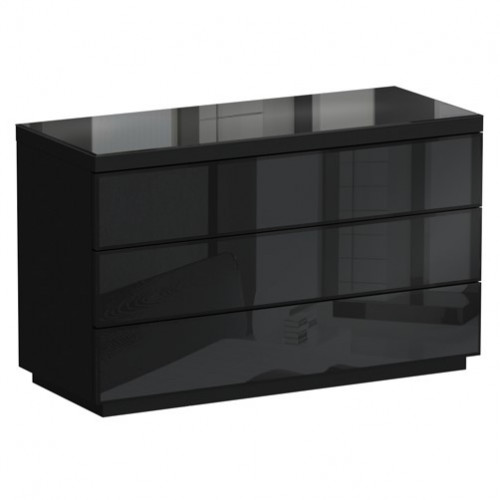комод kristal 3 ящика черный глянец в Мурманске