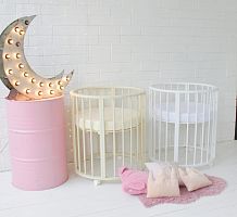 круглая кроватка-трансформер 7 в 1 слоновая кость (72х72 см) в Мурманске