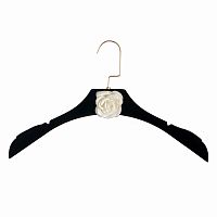 вешалка-плечики chanel чёрная с молочным цветком для женской одежды в Мурманске