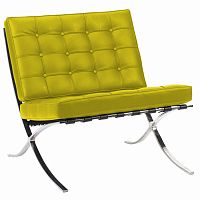 кресло barcelona chair экокожа лимонное в Мурманске