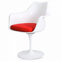 стул eero saarinen style tulip armchair красная подушка в Мурманске