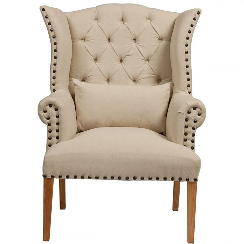 кресло quinn tufted armchair бежевое в Мурманске
