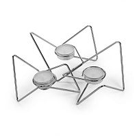 набор подсвечников серебряных металлических для чайных свечей tri-angular loop, 7 см, 3 штуки в Мурманске