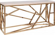 консоль geometric 180x50x90 золото, светло-коричневая столешница в Мурманске
