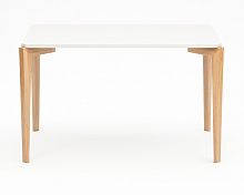 стол обеденный с белой столешницей и коричневыми ножками rectangle compact в Мурманске