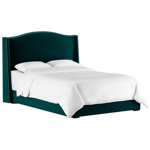кровать двуспальная 180х200 синяя cole wingback peacock в Мурманске