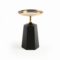 столик приставной plamp со столешницей в отделке золото на черном основании от la forma (ex julia gr в Мурманске