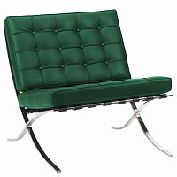 кресло barcelona chair экокожа зеленое в Мурманске