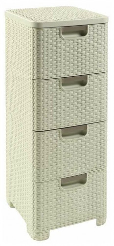комод c 4 отделениями rattan style кремовый в Мурманске
