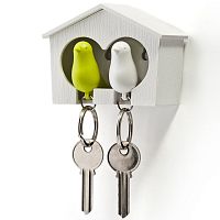 держатель+брелок для ключей двойной sparrow белый-зеленый в Мурманске