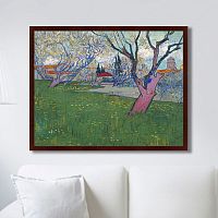 картина: view of arles with trees in blossom, 1889г. в Мурманске