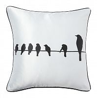 подушка с птичками на проводах birdies on a wire white в Мурманске