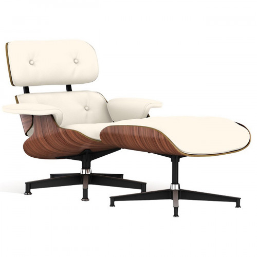 кресло lounge chair & ottoman кремовое в Мурманске